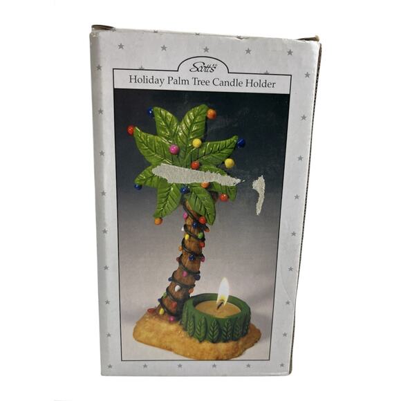 2 Scott's Palm Tree Tealight Holder Resort Collectible of Distinction Gift Deco - Picture 12 of 15